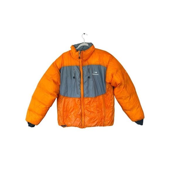 Eider Mens Orange Gray Full Zip Reversible Puffer Jacket Size Large - Picture 5 of 14